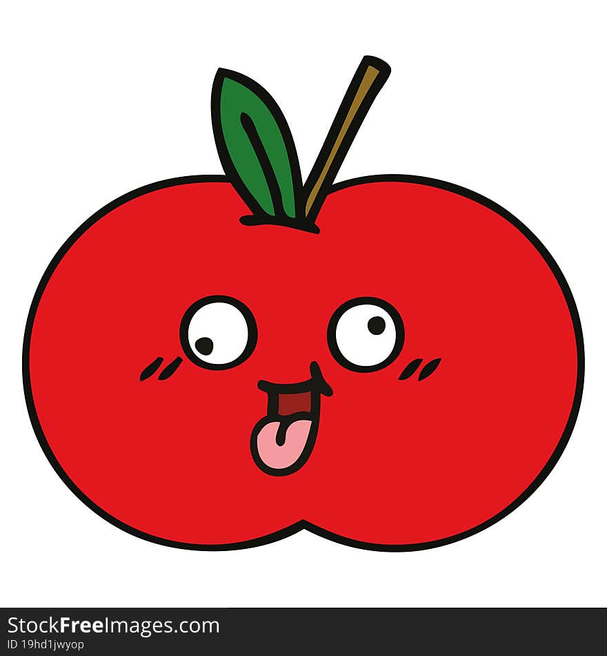 cute cartoon red apple