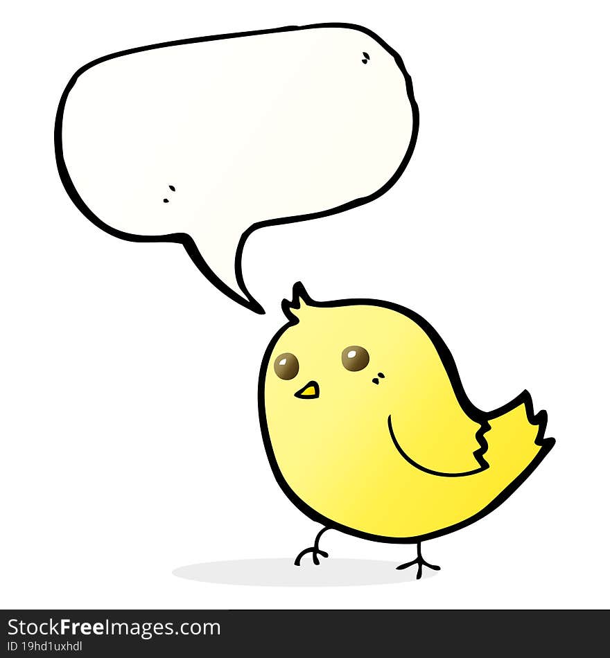 Cartoon Bird With Speech Bubble