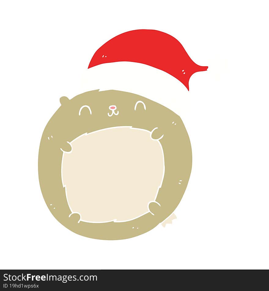 Cute Flat Color Style Cartoon Christmas Bear