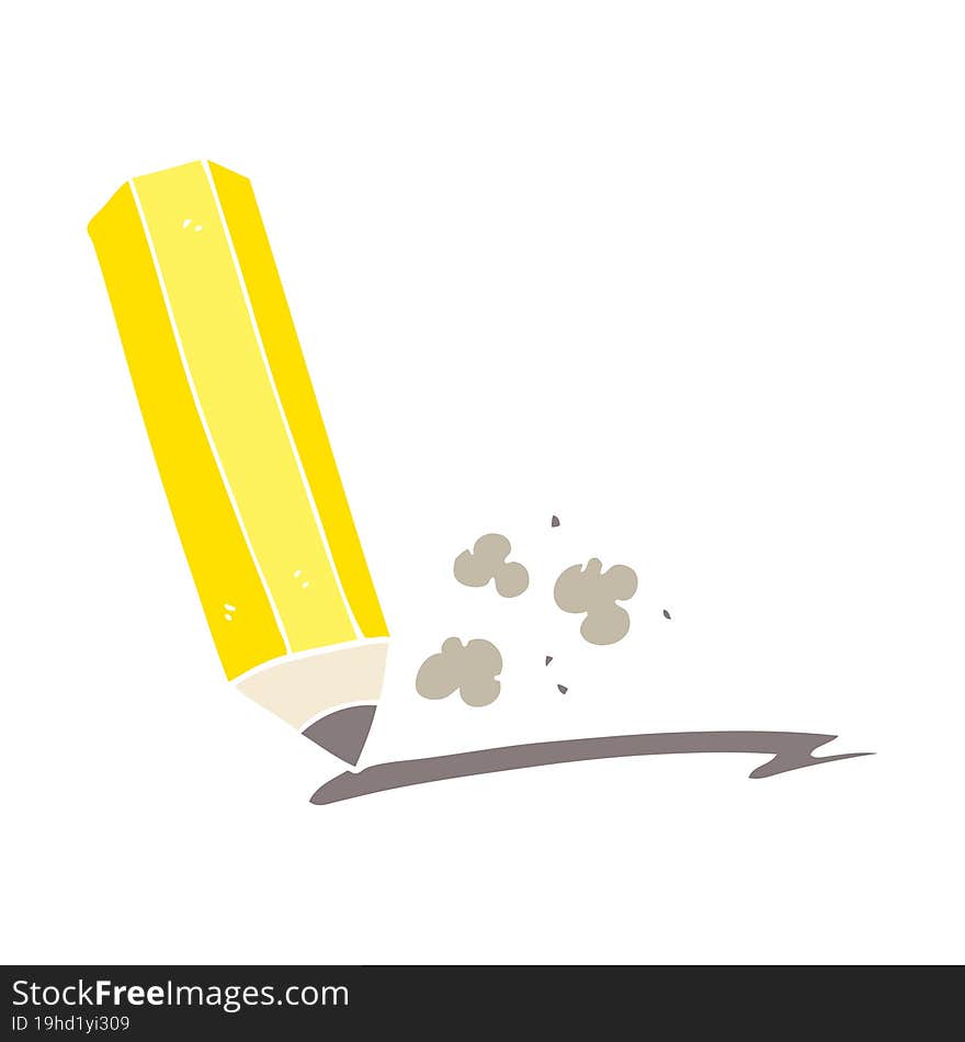 flat color illustration of a cartoon pencil