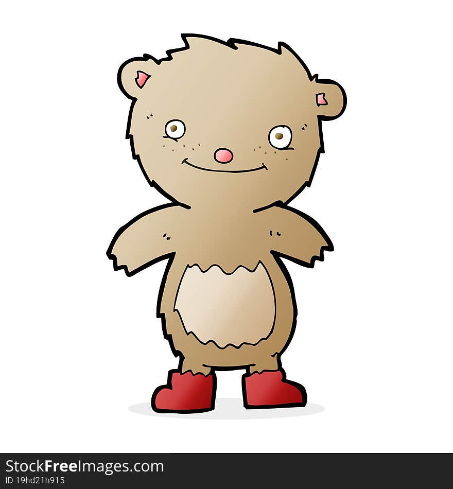 cartoon teddy bear wearing boots