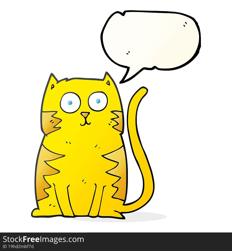 Speech Bubble Cartoon Cat