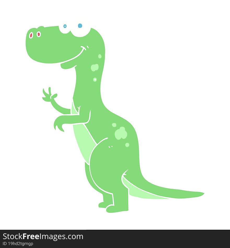 flat color illustration of a cartoon dinosaur