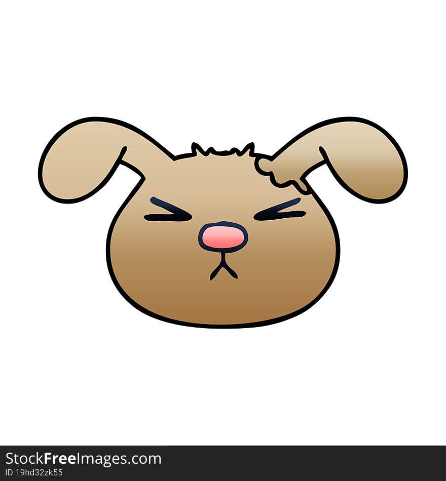 gradient shaded quirky cartoon dog face. gradient shaded quirky cartoon dog face