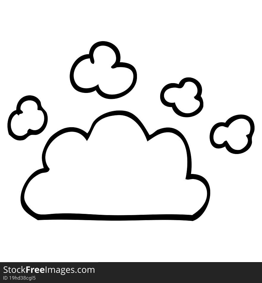 line drawing cartoon weather cloud