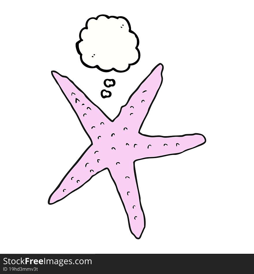 freehand drawn thought bubble cartoon starfish