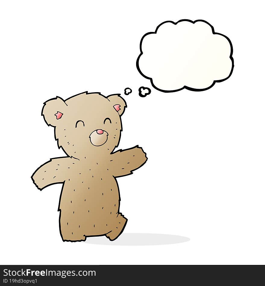 cartoon teddy bear with thought bubble