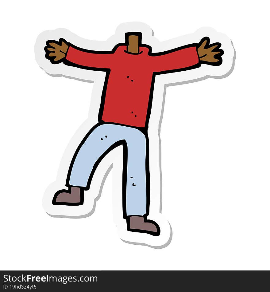 sticker of a cartoon male gesturing body