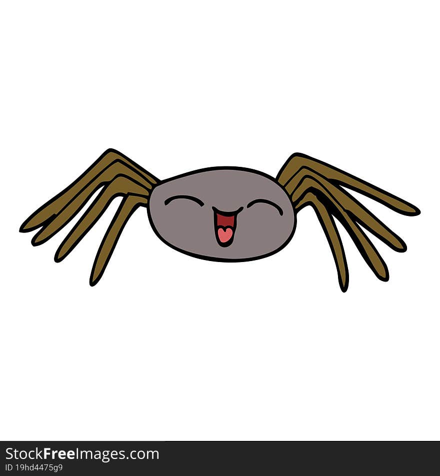 Happy Cartoon Doodle Spider