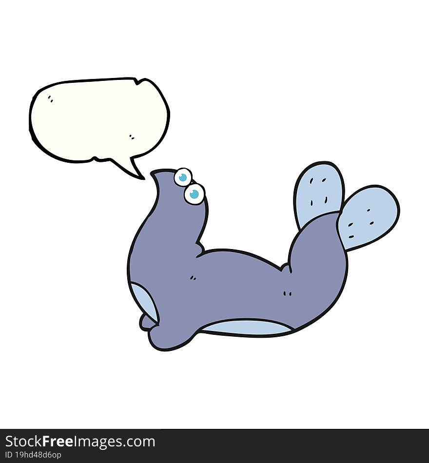 speech bubble cartoon seal