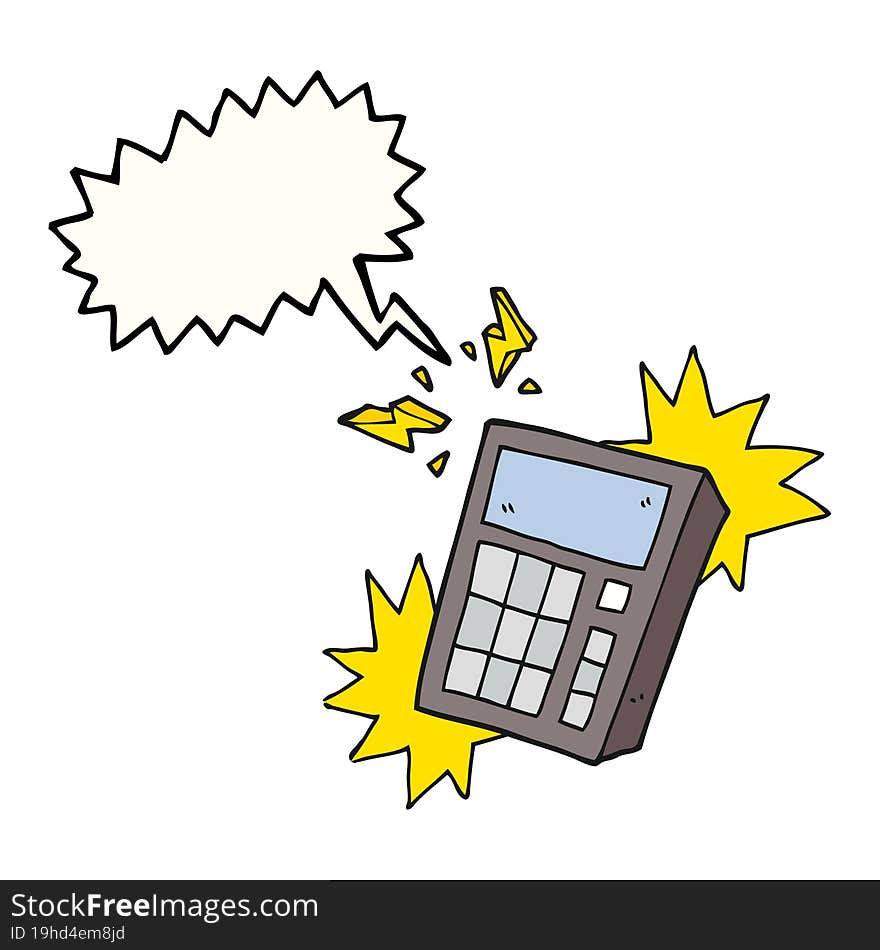 freehand drawn speech bubble cartoon calculator