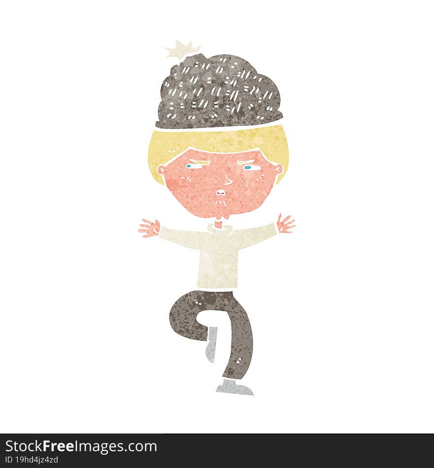 cartoon man wearing winter hat