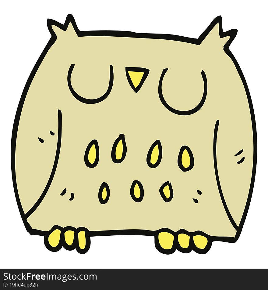 Cartoon Doodle Happy Owl