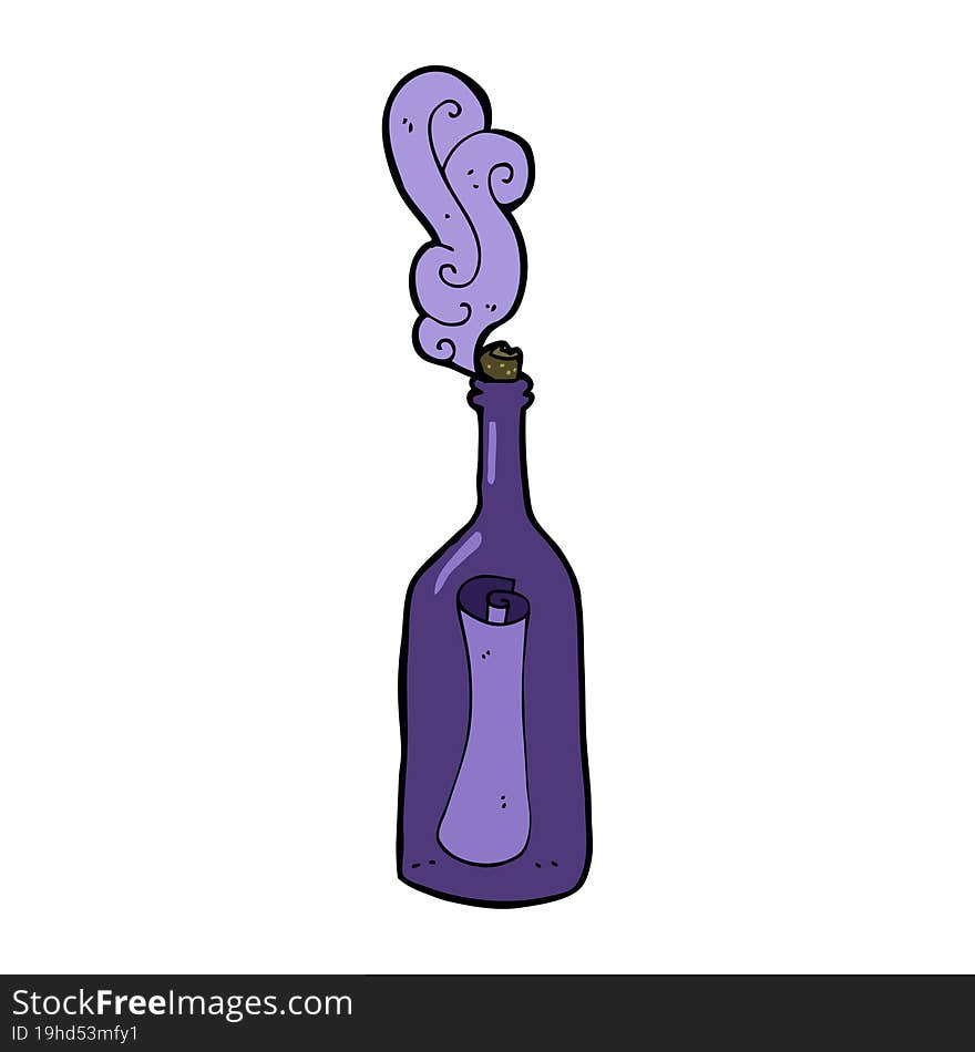 Cartoon Letter In A Bottle