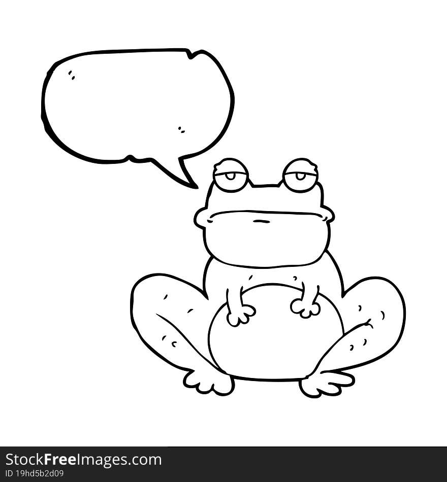 freehand drawn speech bubble cartoon frog