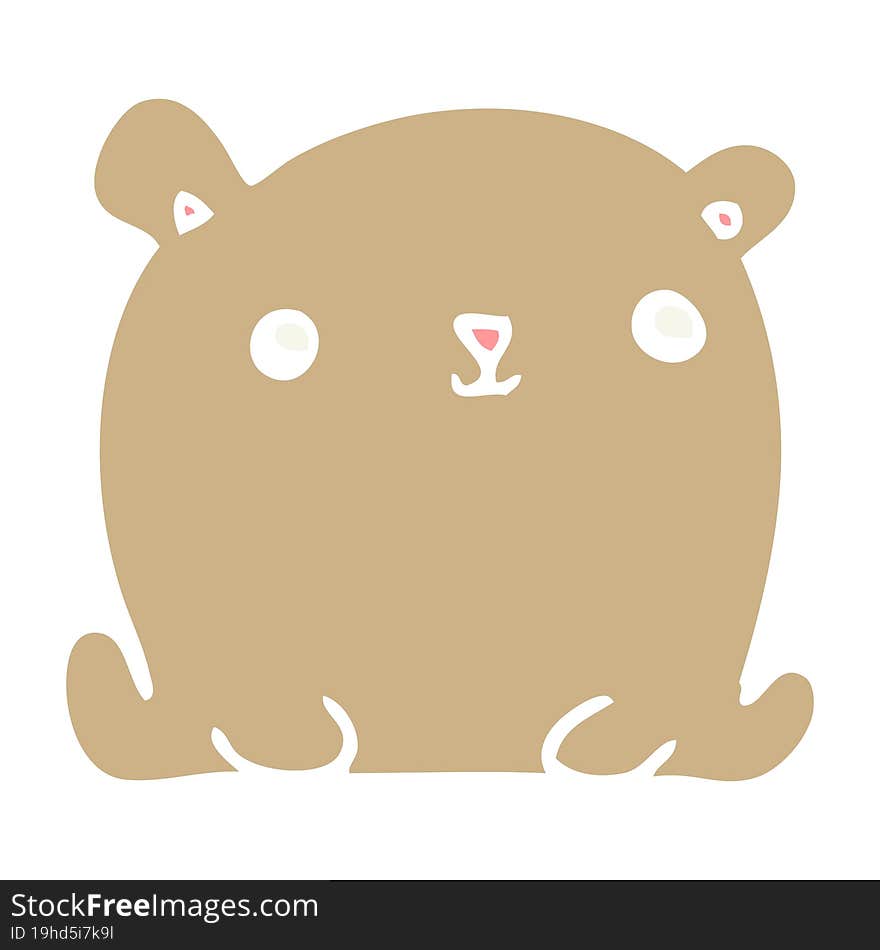 cute flat color style cartoon bear