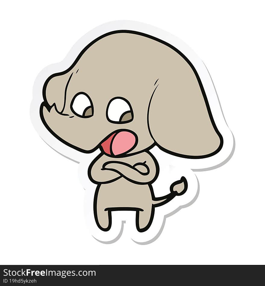 sticker of a cute cartoon elephant