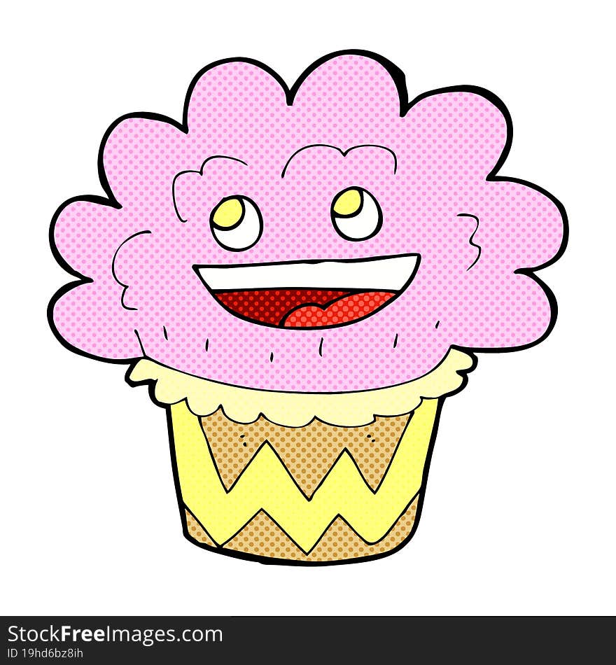 cartoon happy cupcake