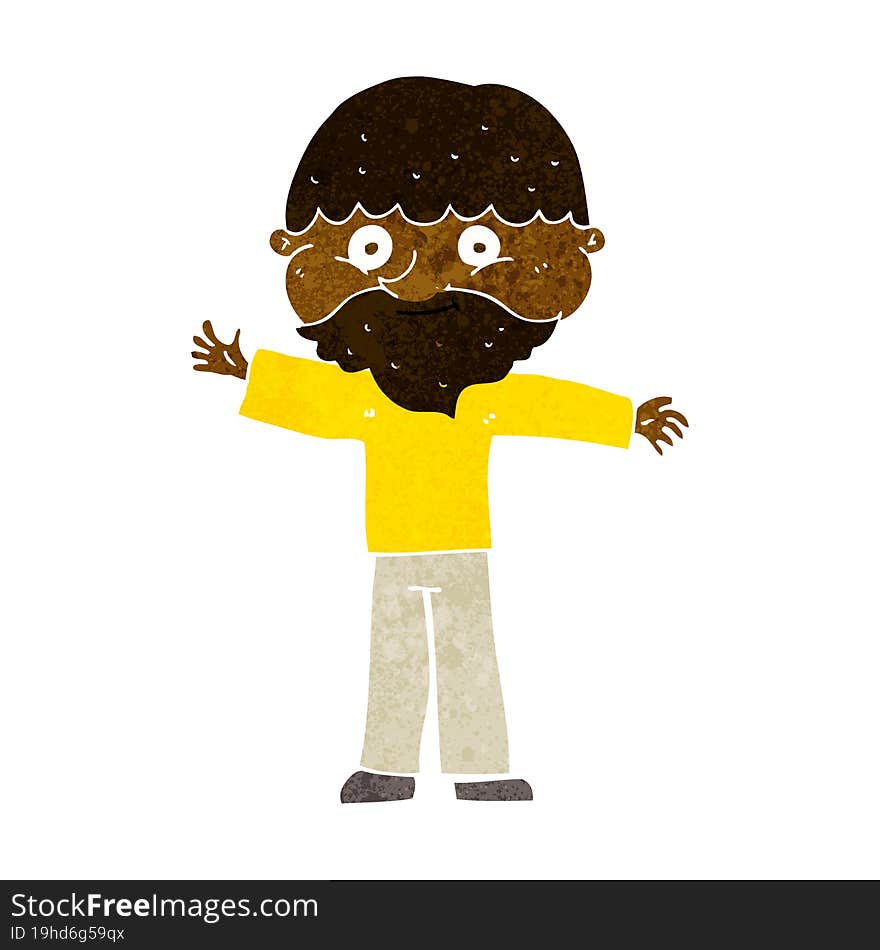 cartoon happy man with beard