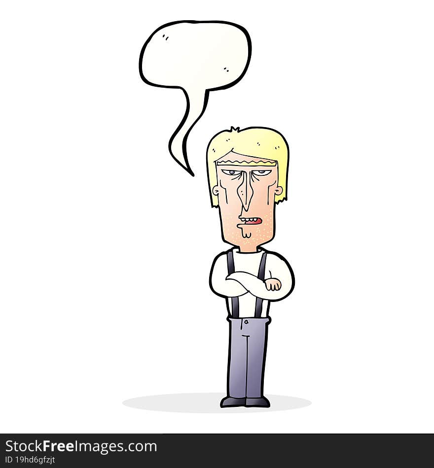 cartoon angry man with speech bubble