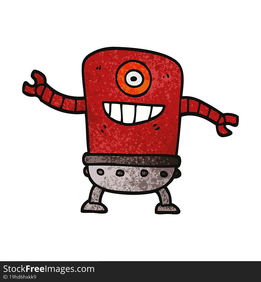 cartoon doodle robot