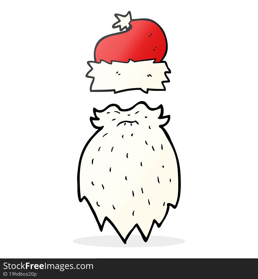 freehand drawn cartoon santa hat and beard