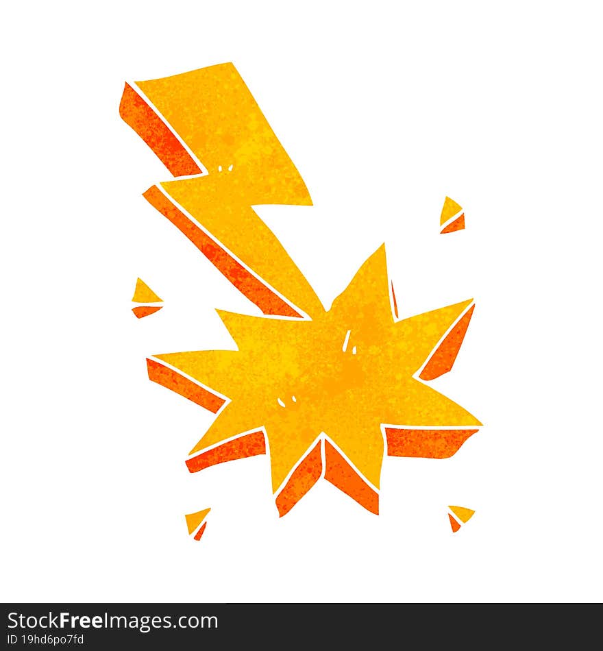 retro cartoon lighting strike symbol