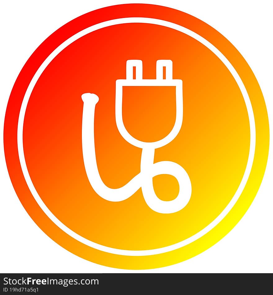 Electrical Plug Circular In Hot Gradient Spectrum