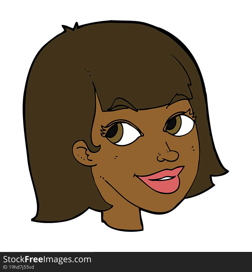 cartoon happy female face