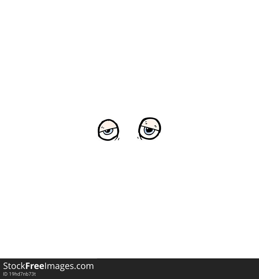 Tired Cartoon Eyes Symbol