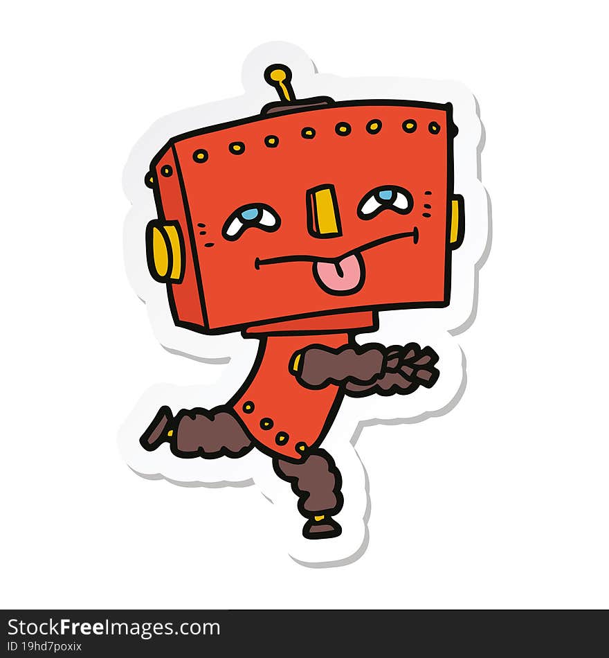 sticker of a cartoon robot