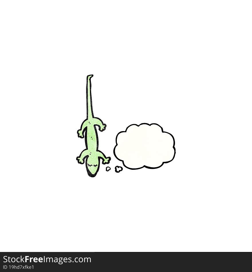 cartoon lizard with thought bubble