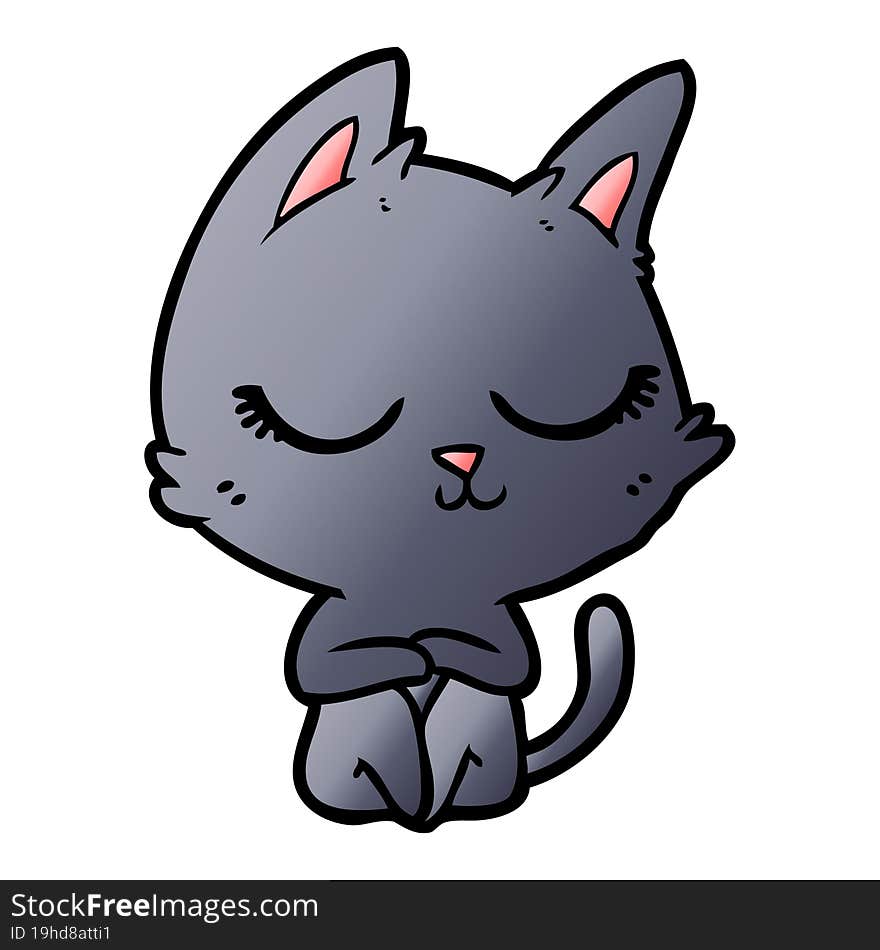 calm cartoon cat. calm cartoon cat