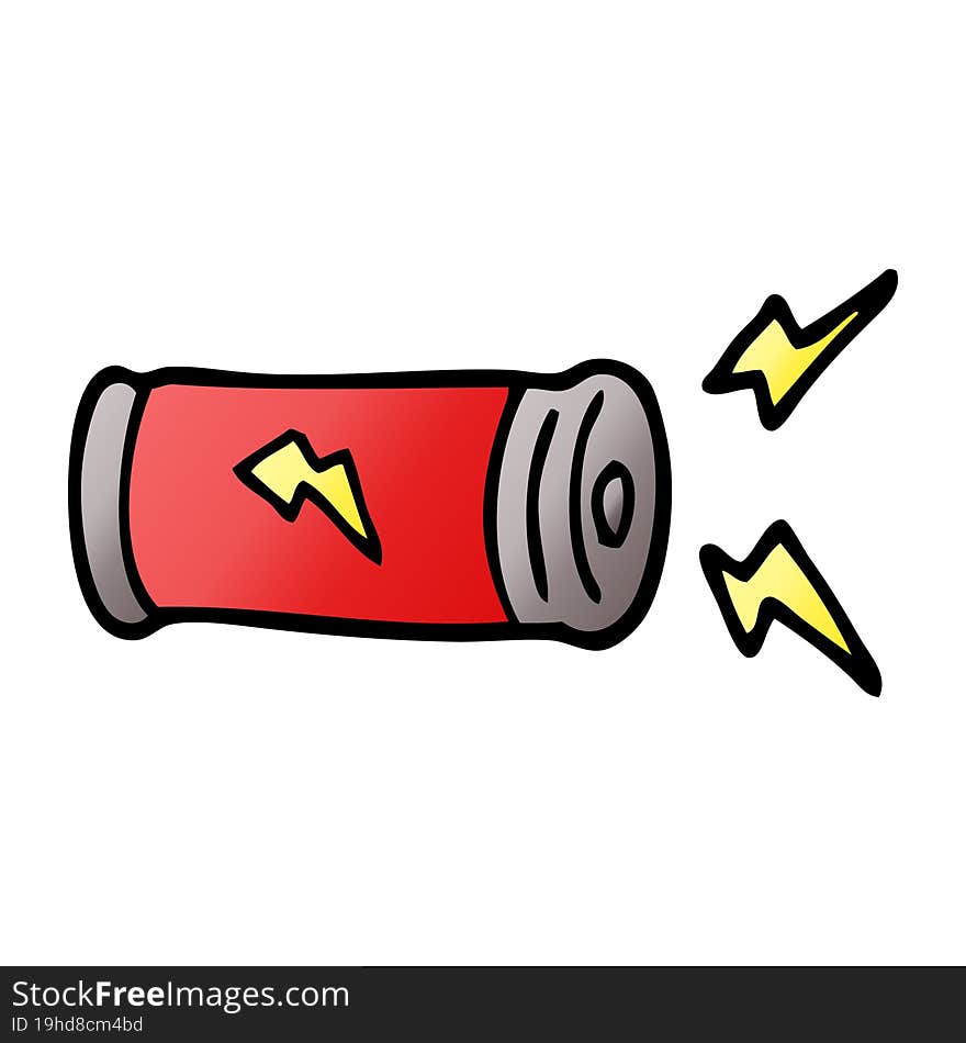 cartoon doodle electric battery