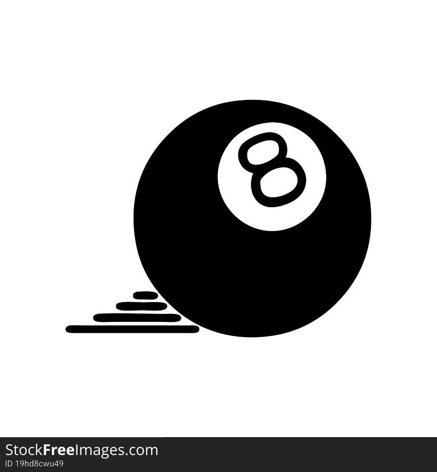 black line tattoo of a 8 ball