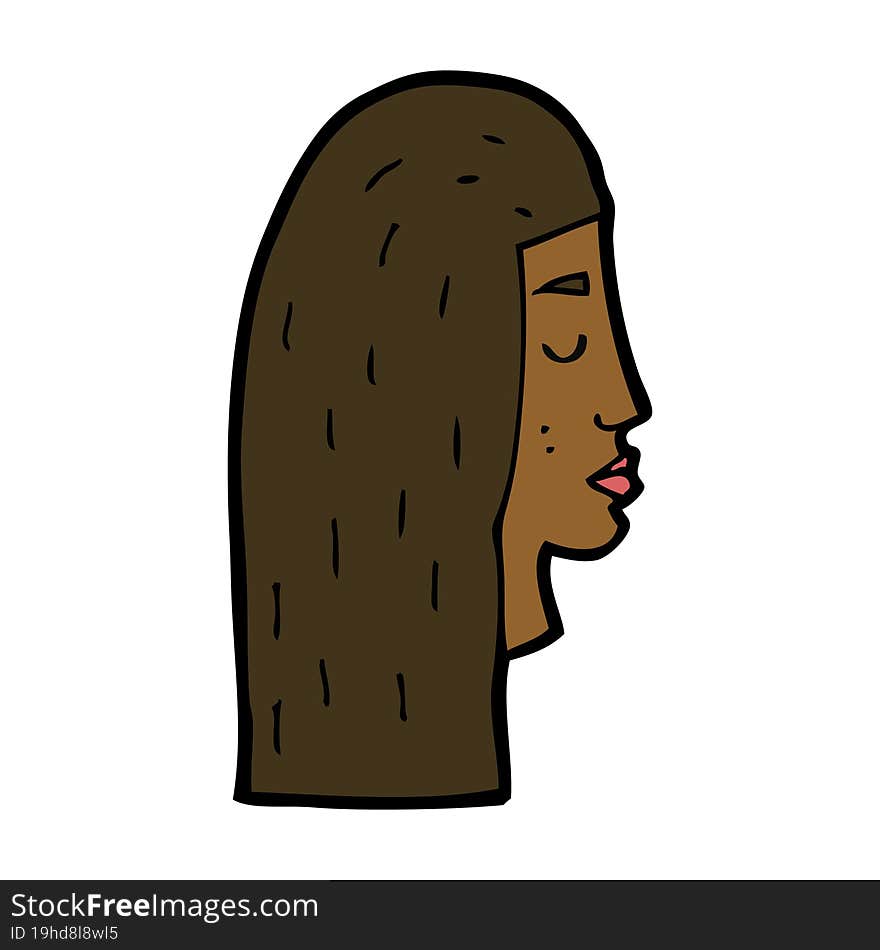 cartoon female face profile