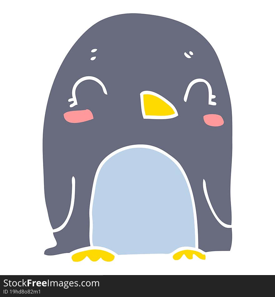 flat color style cartoon penguin