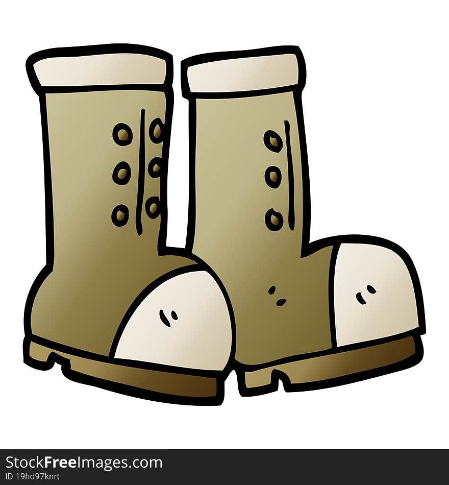 Vector Gradient Illustration Cartoon Work Boots