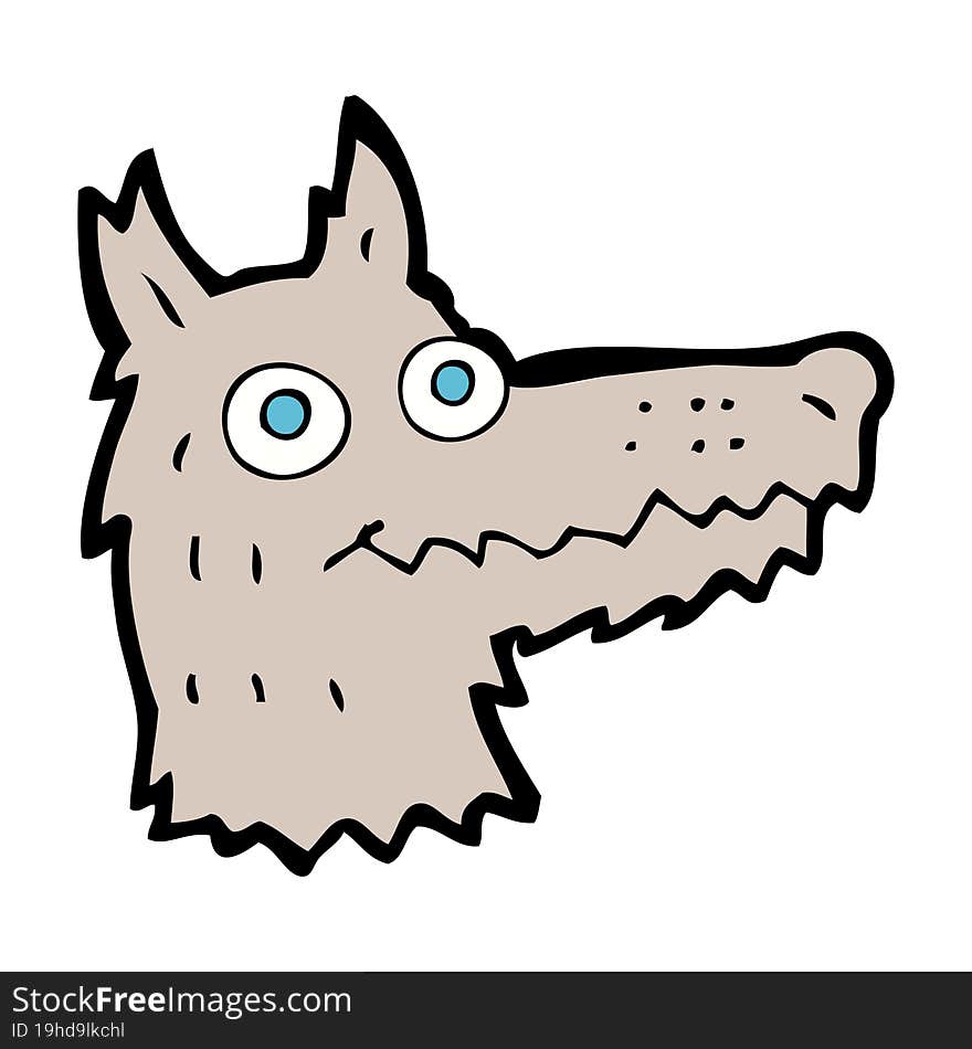 cartoon wolf head