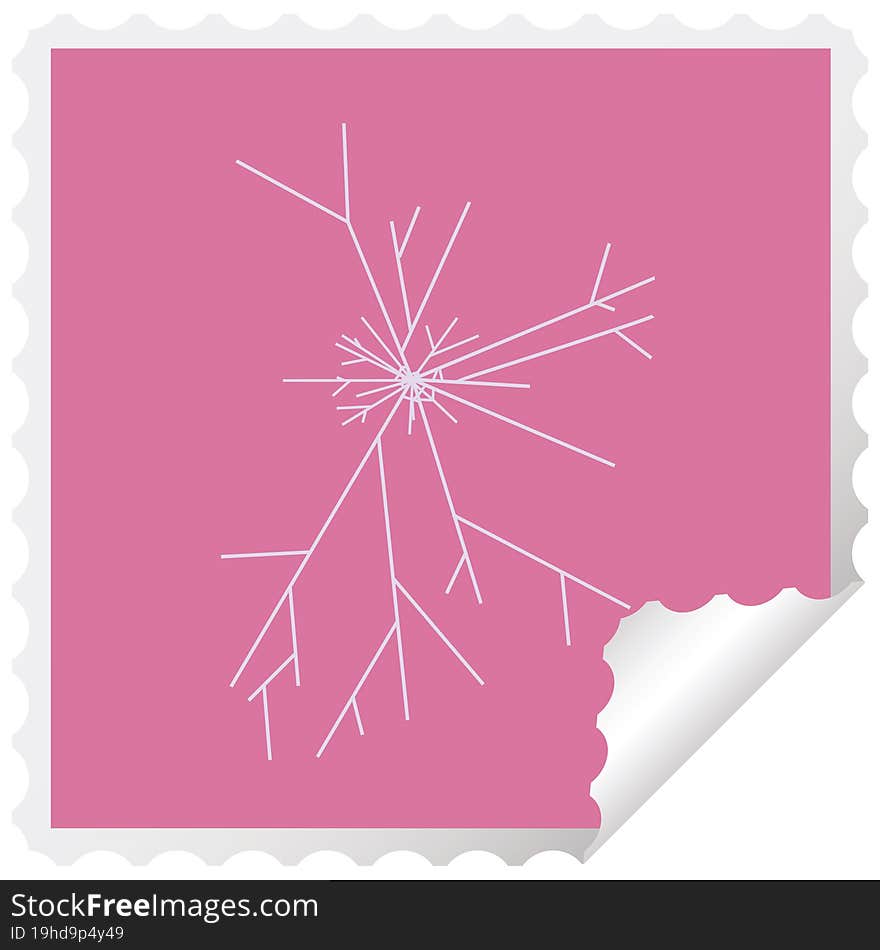 cracked screen graphic vector illustration square sticker stamp