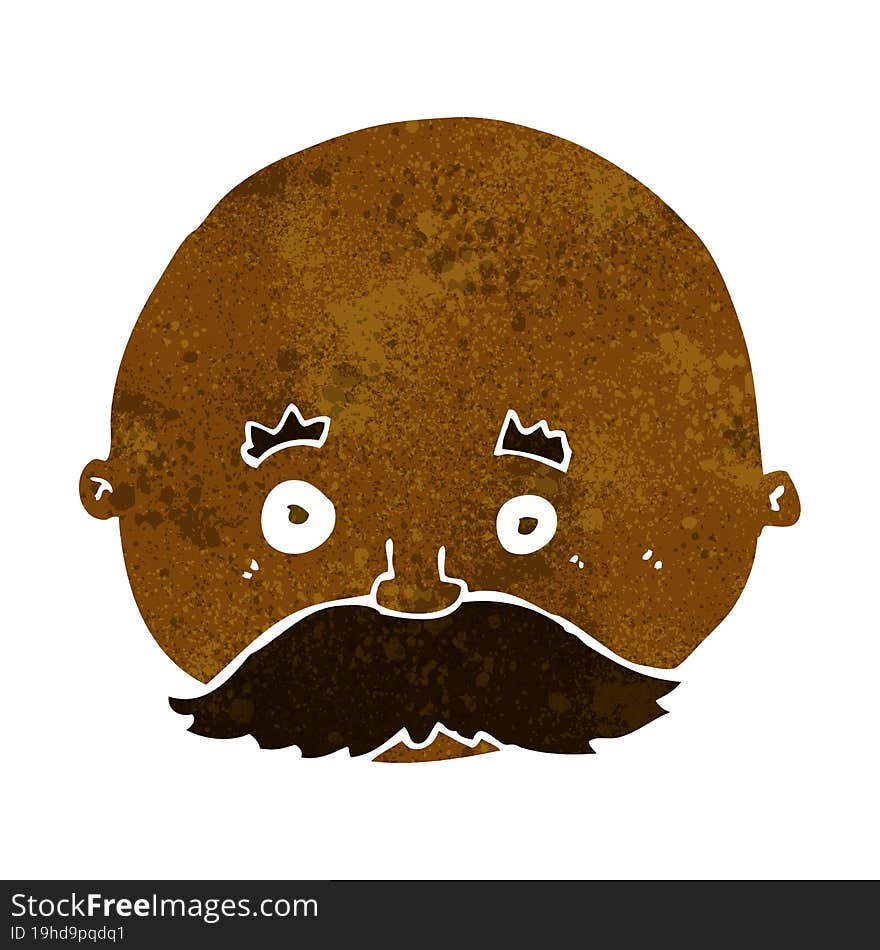 cartoon bald man with mustache