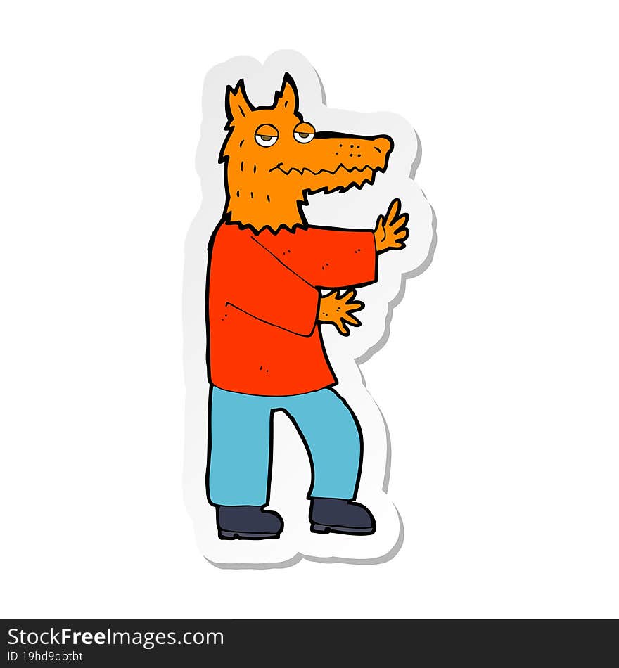 sticker of a cartoon fox