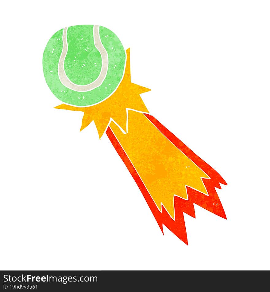 retro cartoon tennis ball serve