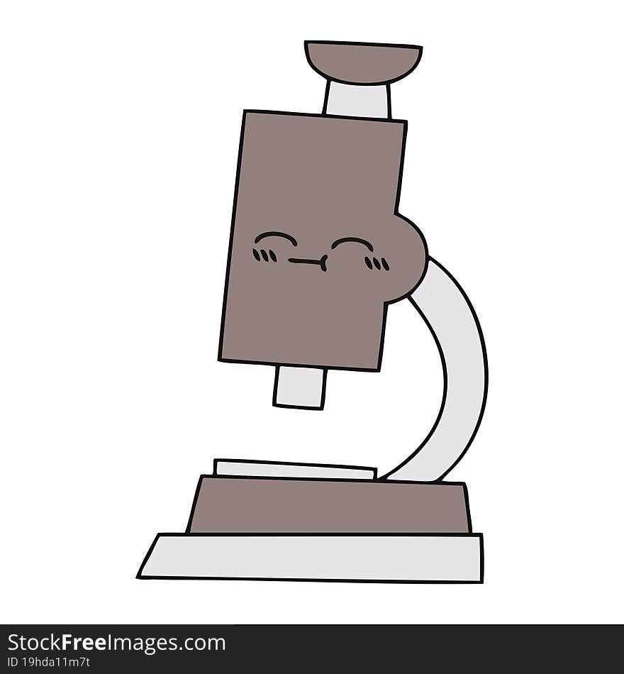 cute cartoon of a microscope. cute cartoon of a microscope