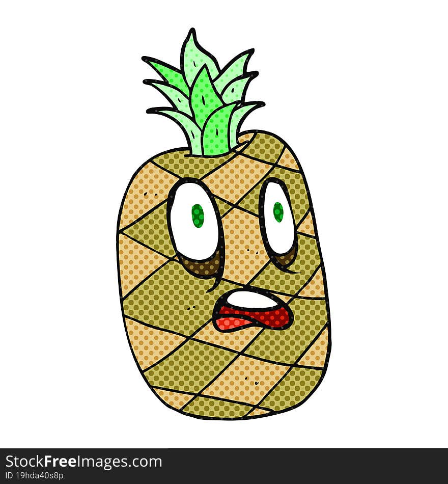 comic book style cartoon pineapple