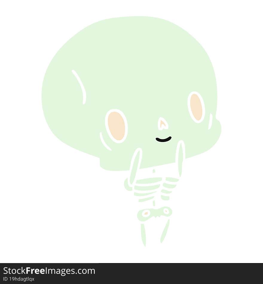 cartoon illustration kawaii cute dead skeleton. cartoon illustration kawaii cute dead skeleton