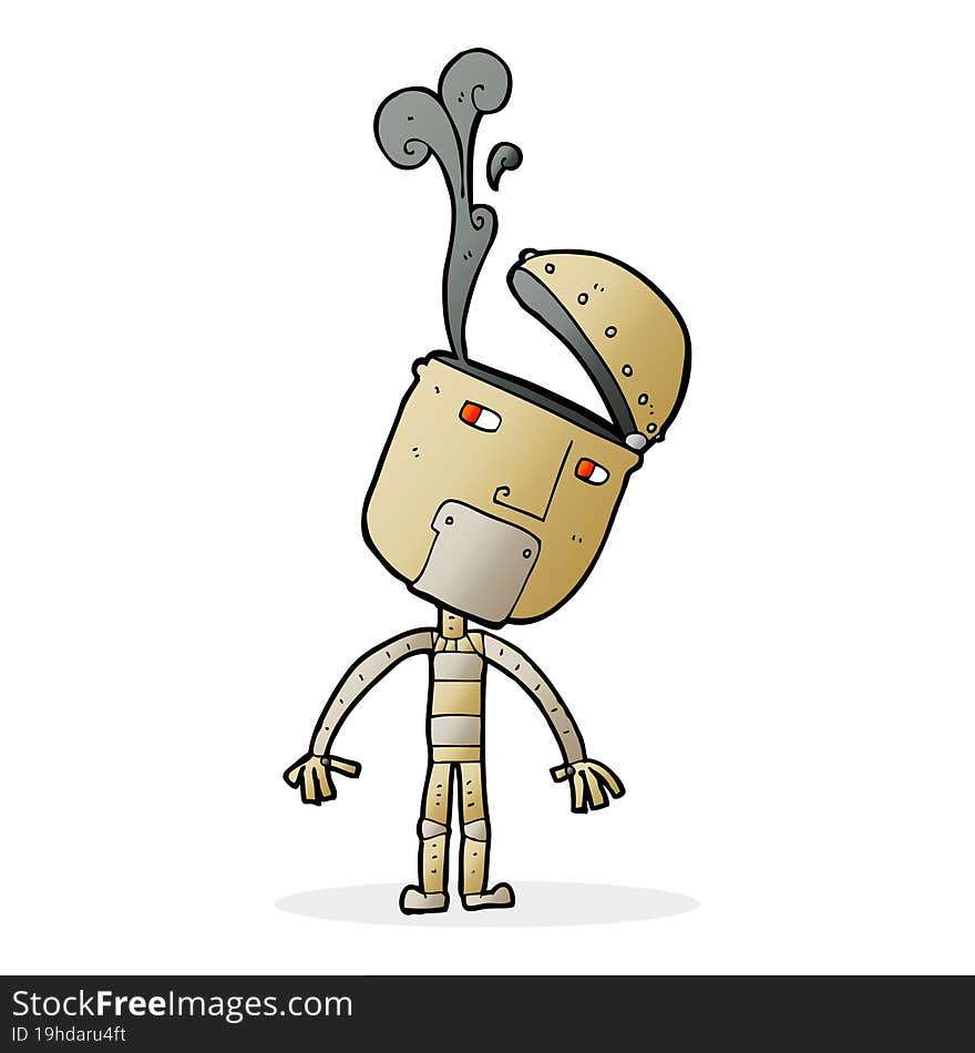 Cartoon Robot With Open Head