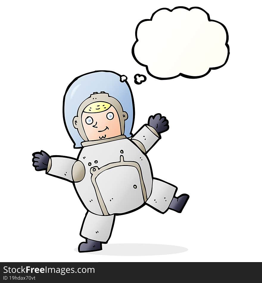 cartoon astronaut with thought bubble