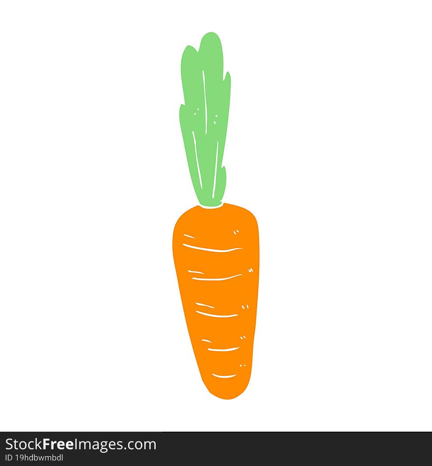 flat color illustration of a cartoon carrot