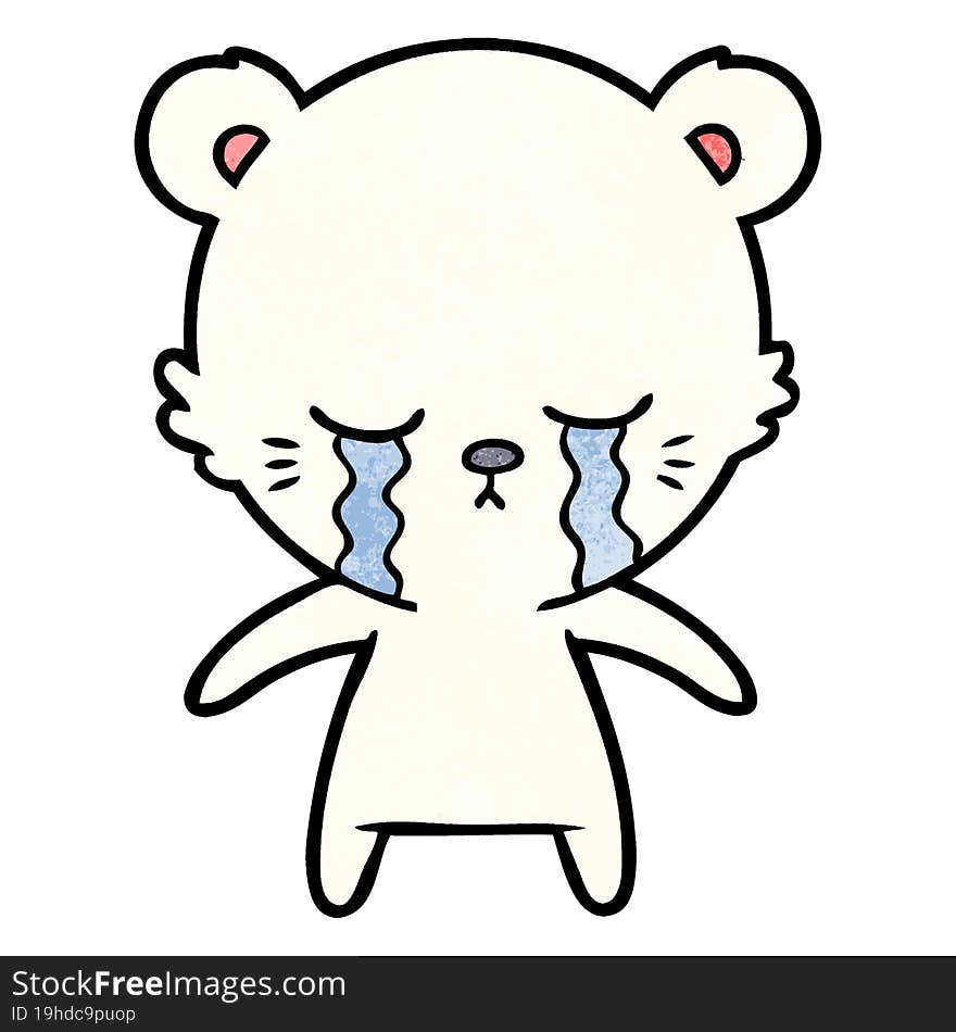 crying cartoon polarbear. crying cartoon polarbear